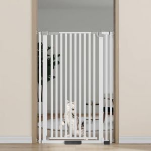 Semiocthome Barrière de sécurité extra haute pour animaux de compagnie - 130 cm de hauteur - Pour chiens et chats - Ajustement par pression de 78 à 90 cm de large - Ouverture bidirectionnelle à 90° (win nice, neuf)