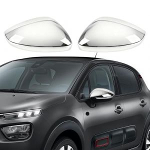 1 Par Capuchon de R&eacute;troviseur Remplacement pour Citroen C3 2016-2023, Coque Retroviseur Exterieur De Voiture Couvercle Capuchon de Retroviseurs (Argent) (lampewh, neuf)