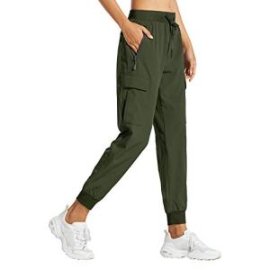 Libin Pantalon de Randonn&eacute;e Femme &Eacute;t&eacute; Jogging Cargo L&eacute;ger S&eacute;chage Rapide Imperm&eacute;able Montagne Pantalon pour Casual Ext&eacute;rieur Travail, Vert Militaire XS (LIBIN SPORTS, neuf)