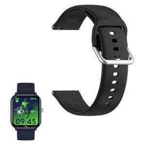 YANGC Compatible pour Mode Silicone Classique Bracelet De Remplacement Compatible pour ICE-WATCH Montre Connect&eacute;e enfant ICE smart junior 2.0 1,75 Pouces (Noir) (SkyBand, neuf)