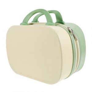 BAZEITFLOW Trousse De Maquillage Rigide 14 Pouces L&eacute;g&egrave;re Et Portable Femmes Et Filles Voyage Organiseur De Maquillage De Voyage Jaune Et Vert (KINING, neuf)