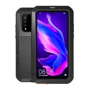 LOVE MEI pour Huawei P30 Lite Coque, Powerful Hybrid Coque, Housse, imperm&eacute;able en &eacute;tanche Antichoc Anti-poussi&egrave;re Housse M&eacute;tal Aluminium Coque pour Huawei P30 Lite avec Verre tremp&eacute; (Noir) (Xiang Guo Yi, neuf)