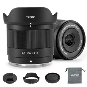 VILTROX 15mm F1.7 Air Objectif autofocus pour Les Sony &agrave; Monture E STM Objectif Grand Angle APS-C Camera Lenses Compatible avec Sony A6100 A6300 A6400 A6500 A6600 NEX A7 A7I A7R A7S A7SI A7SII A9 (PhoZoom E, neuf)