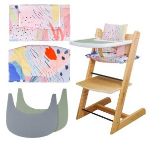 Coussin de chaise haute, doux et confortable pour Housse de siège bébé avec 2 sets de table pour chaise haute, pour Tripp Trapp Coussin bébé rend bébé assis plus confortable (Gris) (Tengest, neuf)