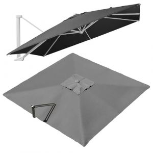 VLKLPZAHAK Parasol De Jardin Rectangulaire Toile De Rechange 300x400cm Auvent De Rechange pour Déporté Parasol 8 Baleines, Tissu De Rechange pour Parasol De Table(Grey,3x3m (9.8x9.8ft)) (rongchenghaoshangmao, neuf)