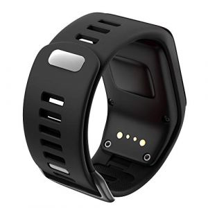 ANBEST Bracelet en TPU Compatible avec Tomtom Runner 3/Spark 3/Runner 2/Adventurer 2 Bracelet, Bande Confortable Adapté au Tomtom Runner 2 Music/Spark 3 Cardio Montre Intelligente, Noir (ANBEST Store, neuf)