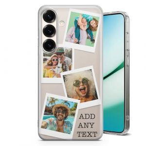 AMAZING Housse Personnalisée pour Samsung Galaxy A55 5G - Coque Souple en TPU - Concevez Votre Coque avec Images, Photos, Texte - 4 Photos Style Polaroid (PrintAmazing, neuf)