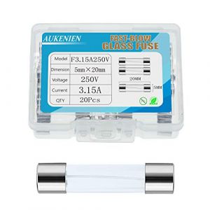 AUKENIEN 3,15A 3,15 Ampère 250V Fusible Verre 5x20MM Fusibles en Verre à Fusion Rapide pour Électroménager (AUKENIEN Official EU, neuf)