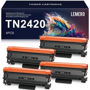 LEMERO Compatible pour Toner Brother TN2420 TN-2420 TN2410 TN-2410 pour Brother DCP-L2530DW MFC L2710DW DCP-L2510D HL-L2375DW HL-L2310D MFC-L2750DW HL-L2350DW MFC-L2730DW (4 Noir) (LEMERO OFFICE, neuf)