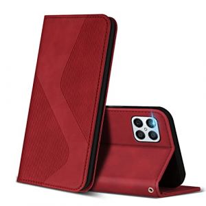 ZONNAVI Coque pour Huawei Honor X8, Premium &Eacute;tui Housse en Cuir de Protection avec [Emplacements Cartes] [Magnetique], Clapet Folio Portefeuille pour Huawei Honor X8 (Rouge) (ZONNAVI, neuf)