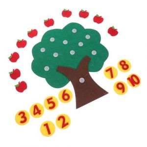 Hemobllo Jeu Éducatif Mathématique à Pommes Feutrine Sensoriel de Comptage et Numérique pour Garçon Fille Matériel Réutilisable pour Apprentissage Maison et Classe (pattobold, neuf)