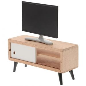 SHINEOFI 1 Ensemble De Télévision pour Maison De Poupée avec Meuble TV Échelle 1:12 Accessoires De Meubles pour Maison De Poupée Décoration De Salon Miniature Accessoire Photo - Filles (WChiho Q, neuf)