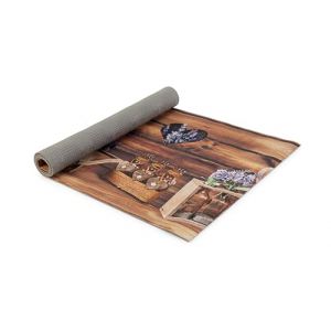 HomeLife Tapis Cuisine Devant Evier Lavable Made Antid&eacute;rapant in Italy - Tapis Vinyle Cuisine, Couloir Long, D'entr&eacute;e Int&eacute;rieur | Tapis Lavable Machine (Esprit Champ&ecirc;tre - 52X350) (HomeLife Italy, neuf)