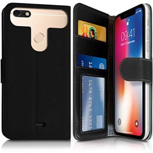 Etui Portefeuille Noir (Ref.4-C) pour Smartphone Hisense F17 Pro (Seluxion, neuf)