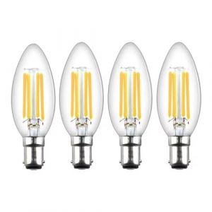 G&eacute;n&eacute;rique Bougie LED Filament Ampoule, B15 SBC Ba&iuml;onnette 4W Ba15d Vintage Blanc Chaud 2700K 40W Remplacement Bureau &agrave; Domicile D&eacute;coratif Dimmable (TaiYuanWanQianChongAiShangMaoYouXianGongSi, neuf)