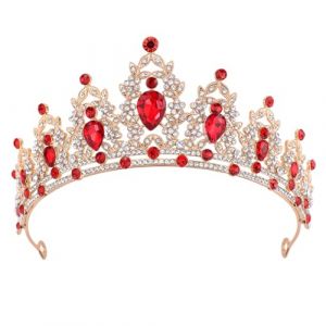 DRESHOW Couronne d'anniversaire pour Femmes Tiare de Cristal pour Filles Accessoires de Cheveux Tiare de Mariage Couronne de Princesse Pailletée Serre-tête de Fête Diadèmes pour Femme (Dreshow, neuf)