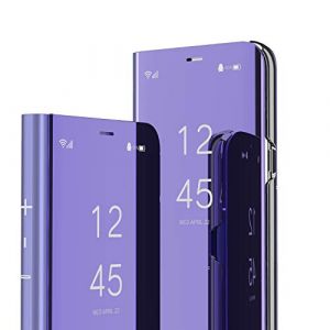 QIWEIQING Coque Compatible avec Huawei P30 Pro, Miroir Smart View Makeup Etui Stand Protecteur Housse Coque Etui &agrave; Rabat Coque pour Huawei P30 Pro Flip Mirror Purple QH (QIWEIQING, neuf)