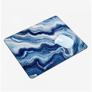 Petit Tapis de Souris 240x200x3mm Mini Tapis Souris Bleu sous Main Bureau Imperm&eacute;able, Marbre Mouse Pad avec Base Antid&eacute;rapante, sous Main Souris &agrave; Bords Cousus, Gamer, Ordinateur, PC, Cadeaux T1-862 (Thooaixy, neuf)
