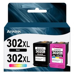 ANKINK Cartouche d&rsquo;Encre Remanufactur&eacute;e pour HP 302XL Encre 302 XL pour 1110 2130 3630 3632 3634 3636 3637 3639 5411 4512 4520 4522 4524 4525 4526 4527 4528 3830 3831 Imprimante Noir Couleur 2 Pack (CZ Printer Accessories - EU, neuf)
