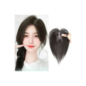 Postiche Femme 100% vrais cheveux humains frange pince vaporeuse frange pince &agrave; cheveux frange avec branches postiches frange incurv&eacute;e for un usage quotidien Postiche Cheveux Femme(Natural black) (zuwanguk, neuf)