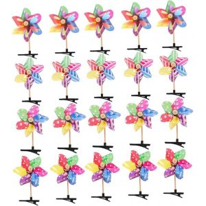 Lot de 24 épingles à cheveux en forme de moulin à vent avec nœuds pour cheveux de dessin animé pour enfants - Mini pinces à cheveux en métal pour filles - Accessoires pour enfants (Sylvoir, neuf)