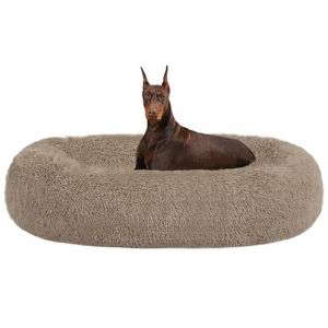 HMTOPE Panier orthop&eacute;dique pour chien rond - Canap&eacute; pour chien ou chat - Panier douillet pour chien - Lavable - Diam&egrave;tre 120 cm - Marron camel (HMTOPE, neuf)