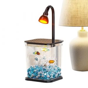 Aquarium pour Poisson Combattant,Aquarium avec &Eacute;clairage pour Poisson Betta - D&eacute;coration Bureau Silencieuse &Eacute;cosyst&egrave;me Clair pour Maison Bureau Ext&eacute;rieur Table avec Crevettes et Crabes (Gusengo, neuf)