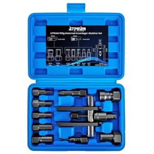 ATPEAM Extracteur de Roulement Moto 10 Pièces, Kit d’Extracteur de Roulement Intérieur Ø8–25mm avec Coffret, Outil de Démontage de Roue Moto (ATP Technic, neuf)
