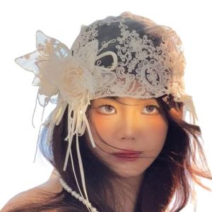 Ornement de cheveux de mariée antique en dentelle motif fleur bandeau confortable accessoire de coiffure de mariée pour occasion spéciale photographie ornement de mariée (FuTaYi, neuf)