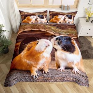 Parure de Lit Cochon D'Inde Kawaii 140x200 Gar&ccedil;ons Filles Housse Couette Animaux de Compagnie,Housse de Couette Mignonne Souris Cavy Ensemble de Literie Rustique Marron,Couvre Lit Rongeurs Sauvages (Suzhou yiyanyun e-commerce Co., Ltd, neuf)