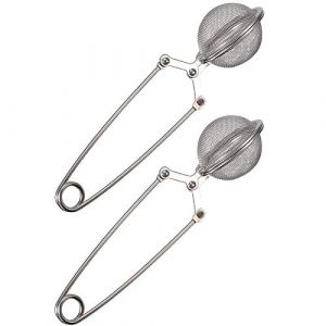 Xinlie Boule &agrave; th&eacute; Tamis Infuseur &Agrave; Th&eacute; En Acier Inoxydable Th&eacute; Filtre &Agrave; Th&eacute; Cuill&egrave;re En Acier Inoxydable Cuill&egrave;re &Agrave; Th&eacute; feuilles Herbe Filtre &Agrave; Billes Filtre Squeeze Cr&eacute;pine Forme De Boule(2 Pi&egrave;ces) (Xinlie, neuf)