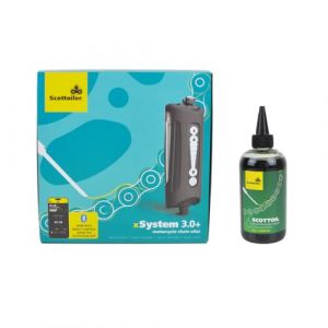 Scottoiler Huileur de chaîne électronique xSystem 3.0+ avec contrôle par application Bluetooth, y compris 250ml Scottoil vert All Climate (Scottoiler International, neuf)