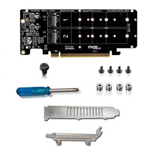 Kuuddker PCIE X16 vers M.2 M-Key NVMEx4 SSD 2U Server Riser Card Double Face 4-Disk NVME Raid PCI-EX16 Split Card (yingpanzhengdianzi, neuf)
