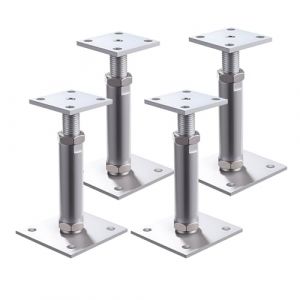 Lot de 4 supports de poteau r&eacute;glables en hauteur de 150 &agrave; 190 mm, pieds de support en acier galvanis&eacute;, supports r&eacute;glables en hauteur, pour cl&ocirc;tures, abri de voiture (tebaler, neuf)