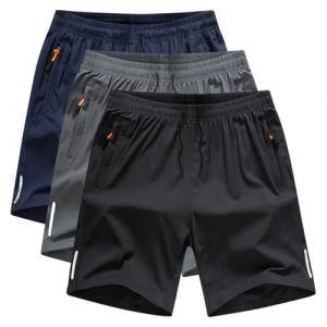 AOOPOO Lot de 3 Short Sport Homme avec Poche Zippée Shorts de Course à Pied Séchage Rapide Leger Pantalon Court Été Respirant Short Running Jogging Fitness pour Hommes, Taille S-XXL (Lelestar Co.,Ltd, neuf)