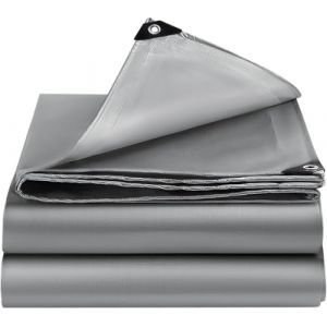 EEATUZTL Bâche Imperméable, Bâche de Protection en Polyéthylène, UV Résistant Bache Camion, Pergola, Serre, Baches Imperméables pour Exterieur, Jardin, Tonnelle, Camping, Meubles, Argent-3x8m (Chang wan ze, neuf)