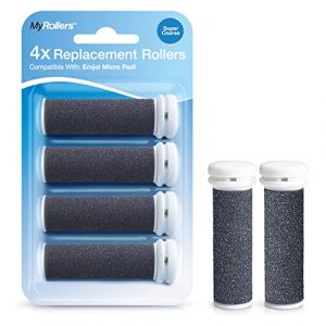 My Rollers Lot de 4 Rouleaux Ponceurs Micro-Minéraux Extra Rugueux de Remplacement pour Emjoi Micro Pedi - Pack de 4 Rouleaux de Rechange - Gris (One Retail Group, neuf)