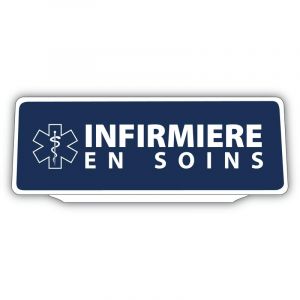 SIGNAL SAFETY Clip Plaque Pare-Soleil Infirmière en Soins avec Caducée Rétro-Réfléchissant Fond Bleu (Digital Sticker, neuf)