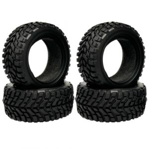 KINGCOO Lot de 4 pneus de voiture RC 1/10 sur la route - En caoutchouc avec inserts en mousse - Pour voiture RC On Road Runflating Touring Racing Car pour Tamiya HSP HPI Kyosho (I-75 mm) (KINGCOO-Direct, neuf)