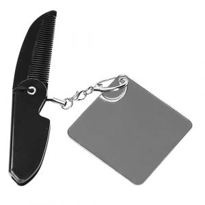 PLAFOPE Peigne Pliable Portable À Dents Fines Pour Hommes Porte-clés Peigne De Poche Pliable De Voyage Petite Barbe Pliable (Comexs, neuf)
