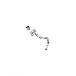AceFun Piercing de nez en titane pour homme et femme 1,5 mm, 2 mm, 2,5 mm, 3 mm, diamant en forme de L, 1 piercing de nez G23 en acier titane avec oxyde de zirconium, Titane (Piercing Jewelry, neuf)