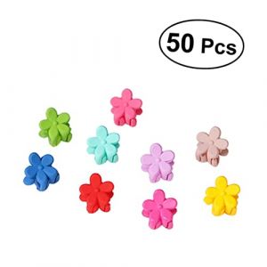 VICASKY 50 Pièces Lot de Mini Pinces Cheveux Mat Effet Mat pour Garçon Fille Fille Forme Fleur Délicate Clips pour Frange Accessoires Cheveux Colorés Aléatoires Couleur (Micanties, neuf)