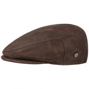 Lierys Casquette Sport en Cuir by Homme - Made in Italy avec Visiere, Doublure Printemps-ete - 60 cm Marron (Chapeaushop, neuf)