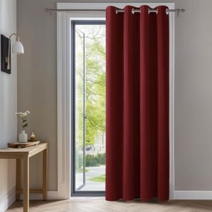 Deconovo Rideaux Occultants Isolant Thermique Anti Froid, Rideaux pour Chambre Fille, Design Moderne à Oeillets, 140x290 CM (Largeur x Hauteur), No?l Rouge Foncé, 1Pièces (Deconovo-Home, neuf)