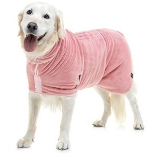 Lucky Paws® Peignoir Chien à Double Couche - Super Absorbant et Serviette Ultra Douce en Un Seul Accessoire Luxueux (XXXL, Rose Poudré) (Lucky Paws, neuf)