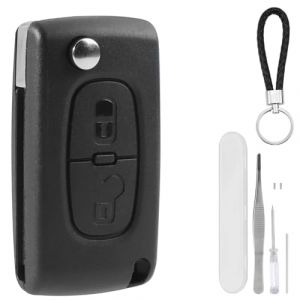 DXiongW 2 Boutons Coque de Clé Voiture CE0536 VA2 Compatible avec Peugeot 207 307 308 407 408 607 et Citroen C2 C3 C4 C5 C6 C8 Xsara Télécommande Boîtier de Clef à Pliable avec Support de Batterie (ZHUOMAO, neuf)