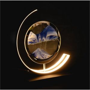 Luxus - Lampe de table - Quicksand - Bleu - Art de Sable en Mouvement - Lampe Sablier - Lampe de Bureau LED R&eacute;glable - Style Industriel et Moderne - Veilleuse pour la Chambre (VDH E-Commerce, neuf)
