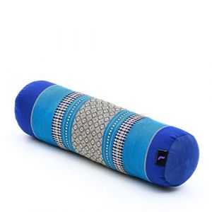 LEEWADEE Yoga Roll - Petit Rouleau de kapok Yoga Fait à la Main, Rouleau de kapok Pilates rembourré, 50 x 15 x 15 cm, Bleu (Leewadee, neuf)