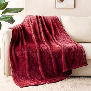 Whale Flotilla Couverture Polaire Chaude en Microfibre, Jeté de Canapé, Couverture Super Douce et Douillette en Peluche, 130 x 170 cm, Rouge (Whale Flotilla FR, neuf)