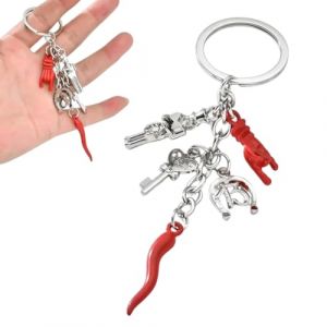 Porte-clés porte-bonheur pour femme et homme, porte-clés porte-bonheur, porte-bonheur corne rouge, idéal pour les anniversaires, la Saint-Valentin, les anniversaires de mariage et Noël (ANETTEE GLOBALISS, neuf)